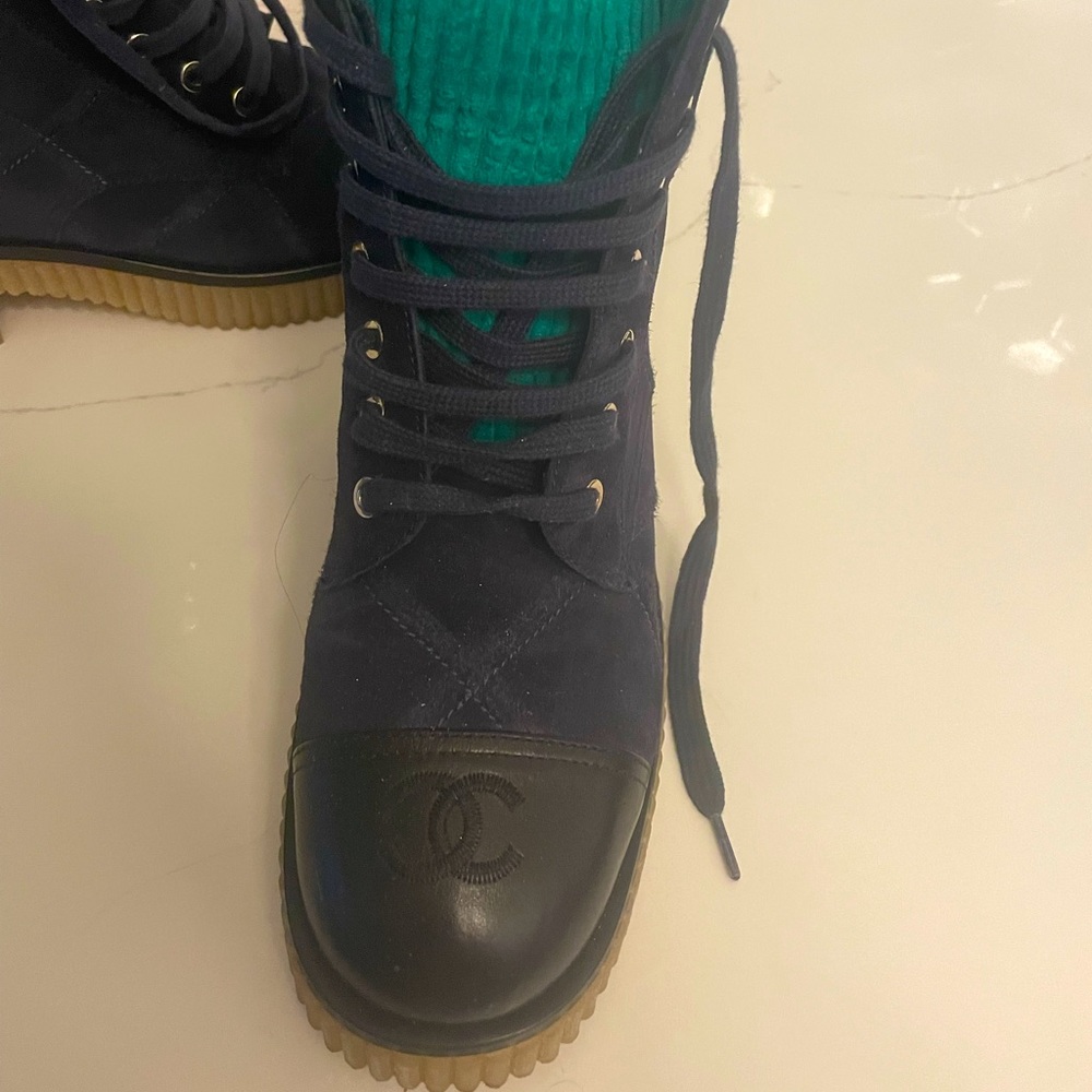 Chanel combat boots. Worn 3 times!